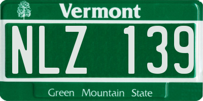 VT license plate NLZ139