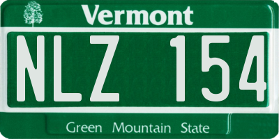 VT license plate NLZ154