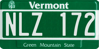 VT license plate NLZ172