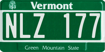 VT license plate NLZ177