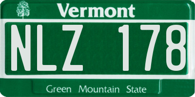 VT license plate NLZ178