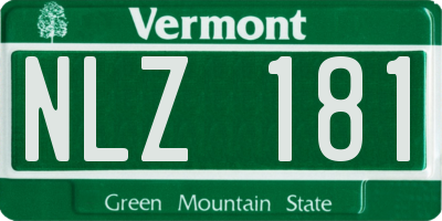 VT license plate NLZ181