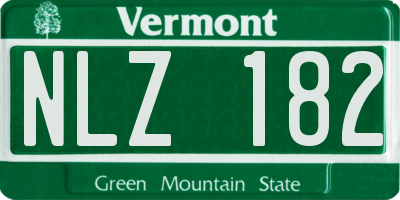 VT license plate NLZ182