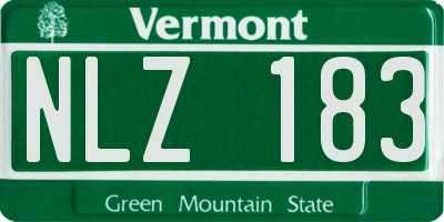 VT license plate NLZ183