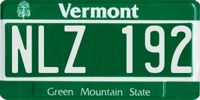 VT license plate NLZ192