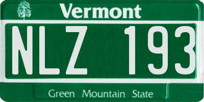 VT license plate NLZ193
