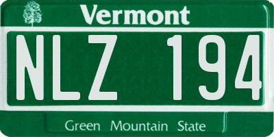 VT license plate NLZ194