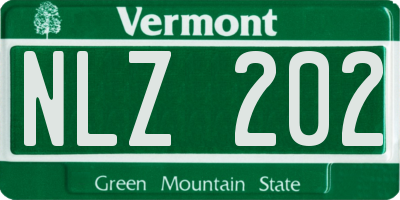 VT license plate NLZ202