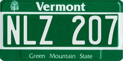 VT license plate NLZ207