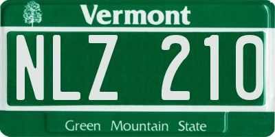VT license plate NLZ210