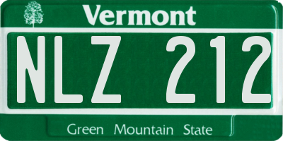 VT license plate NLZ212