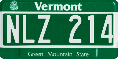 VT license plate NLZ214