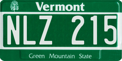VT license plate NLZ215
