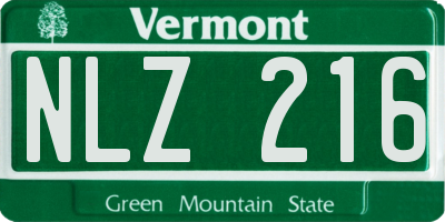 VT license plate NLZ216