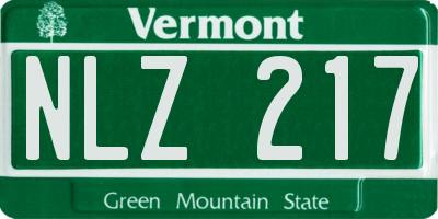 VT license plate NLZ217