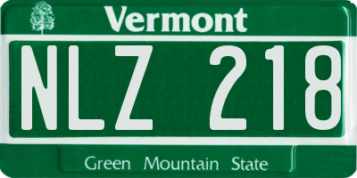 VT license plate NLZ218