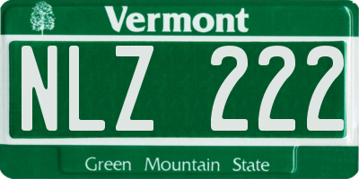 VT license plate NLZ222