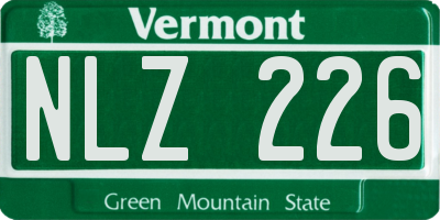VT license plate NLZ226