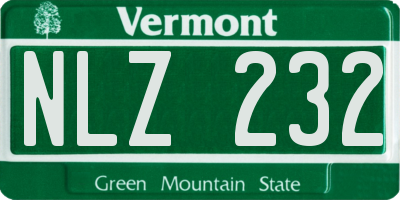 VT license plate NLZ232
