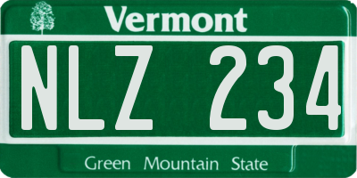 VT license plate NLZ234