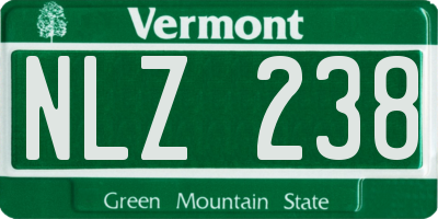 VT license plate NLZ238
