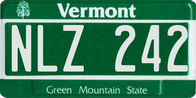 VT license plate NLZ242