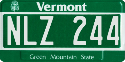 VT license plate NLZ244