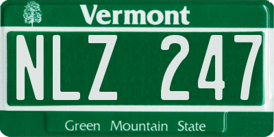 VT license plate NLZ247