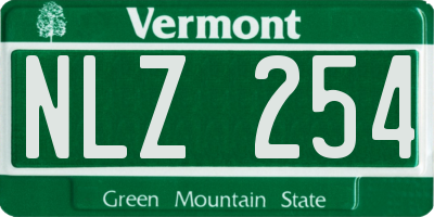 VT license plate NLZ254