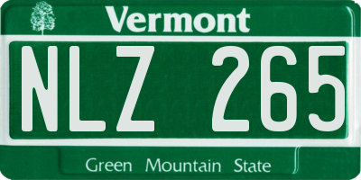VT license plate NLZ265