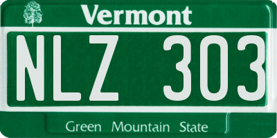 VT license plate NLZ303
