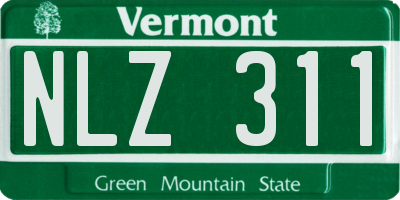 VT license plate NLZ311