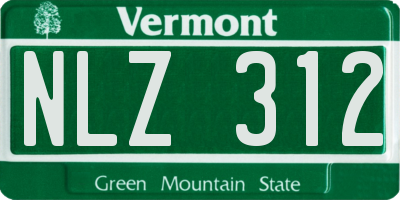 VT license plate NLZ312