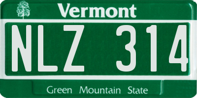 VT license plate NLZ314