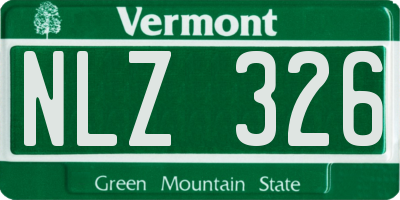 VT license plate NLZ326