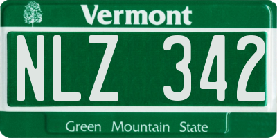 VT license plate NLZ342