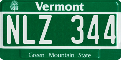 VT license plate NLZ344