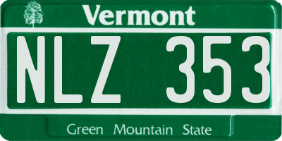 VT license plate NLZ353