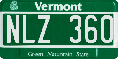 VT license plate NLZ360