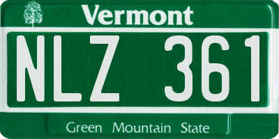 VT license plate NLZ361