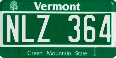 VT license plate NLZ364