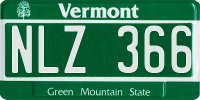 VT license plate NLZ366