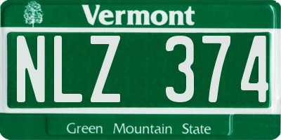 VT license plate NLZ374