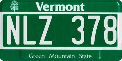 VT license plate NLZ378