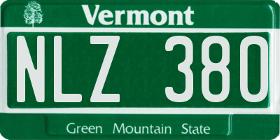 VT license plate NLZ380