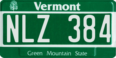 VT license plate NLZ384