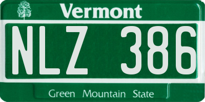 VT license plate NLZ386