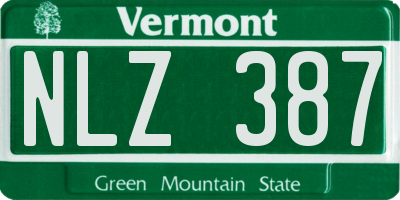 VT license plate NLZ387