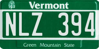 VT license plate NLZ394