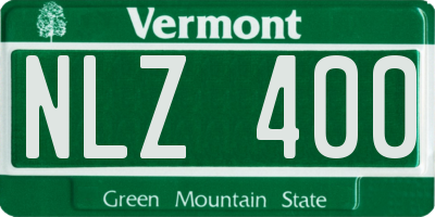 VT license plate NLZ400